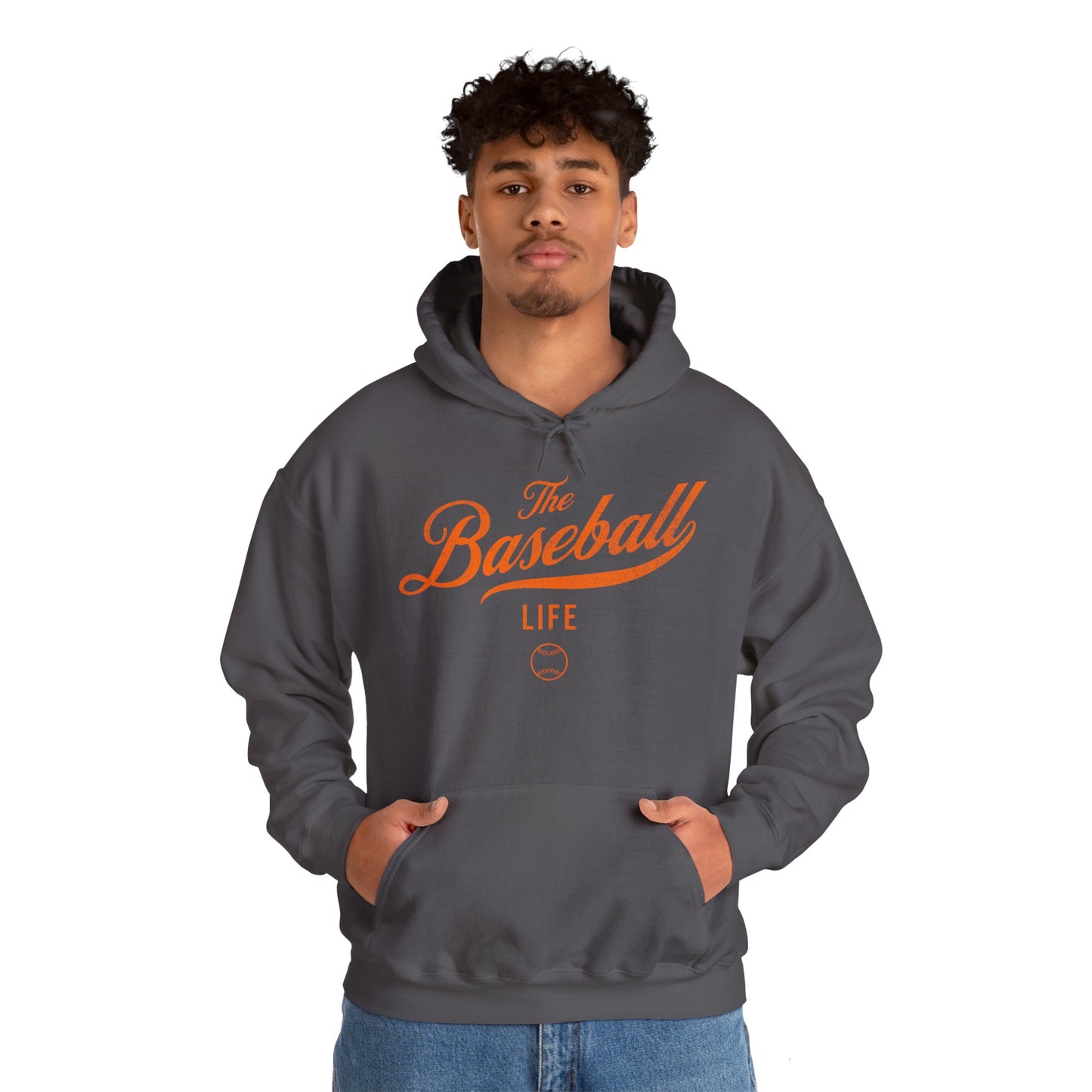 The Baseball Life Hoodie_Orange Print