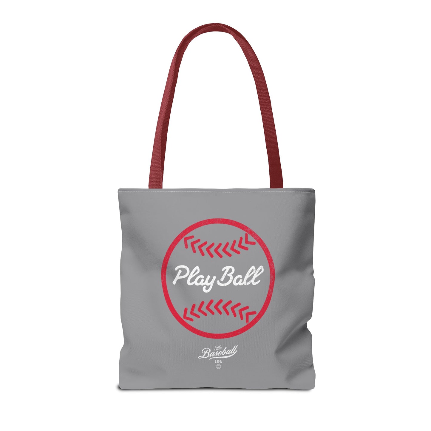 Baseball Icon Play Ball Tote Bag_Gray