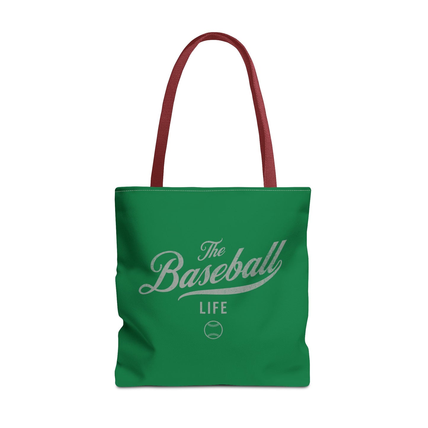 The Baseball Life Tote Bag_Green w Silver Gray Print