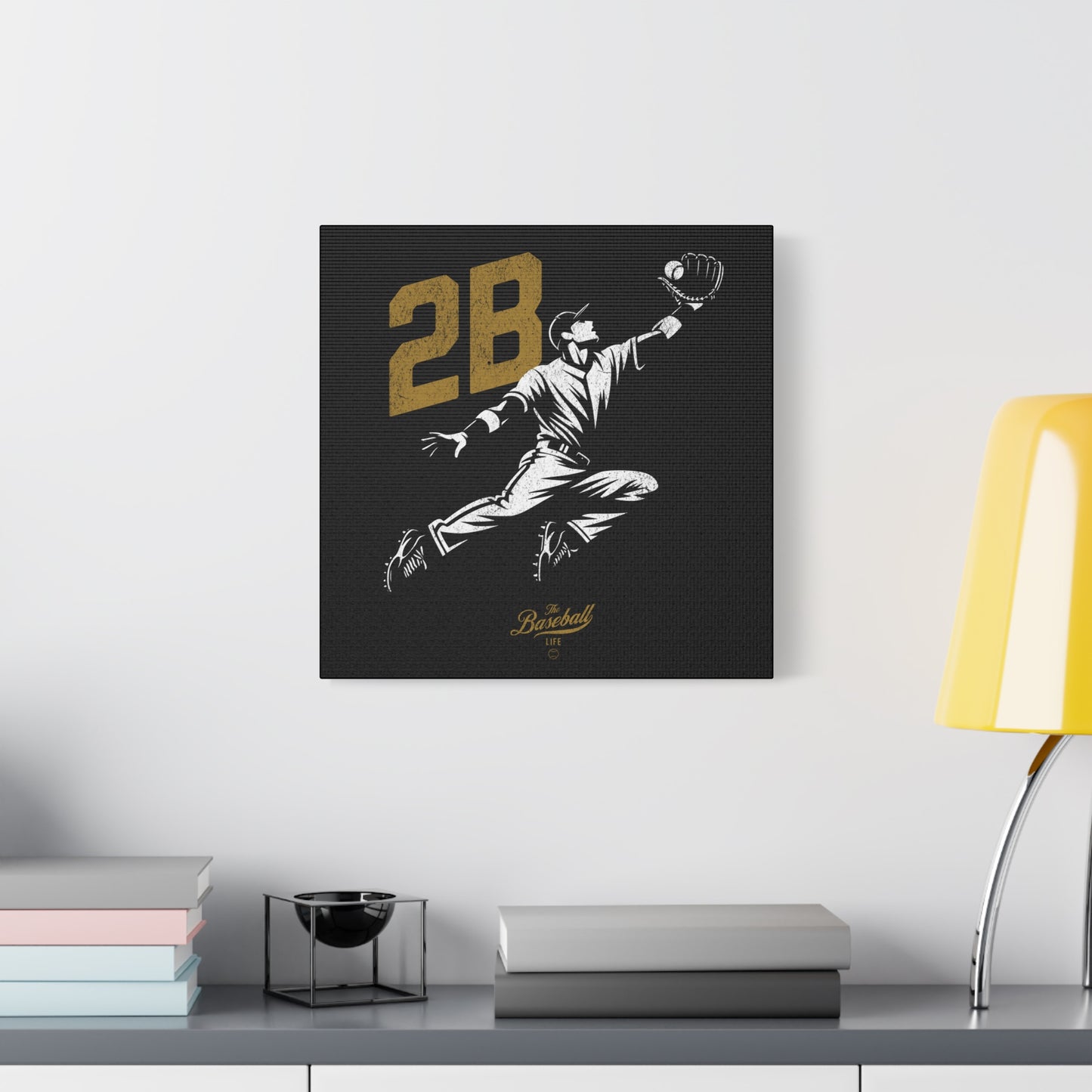 2B Second Base Wall Art Canvas_Black