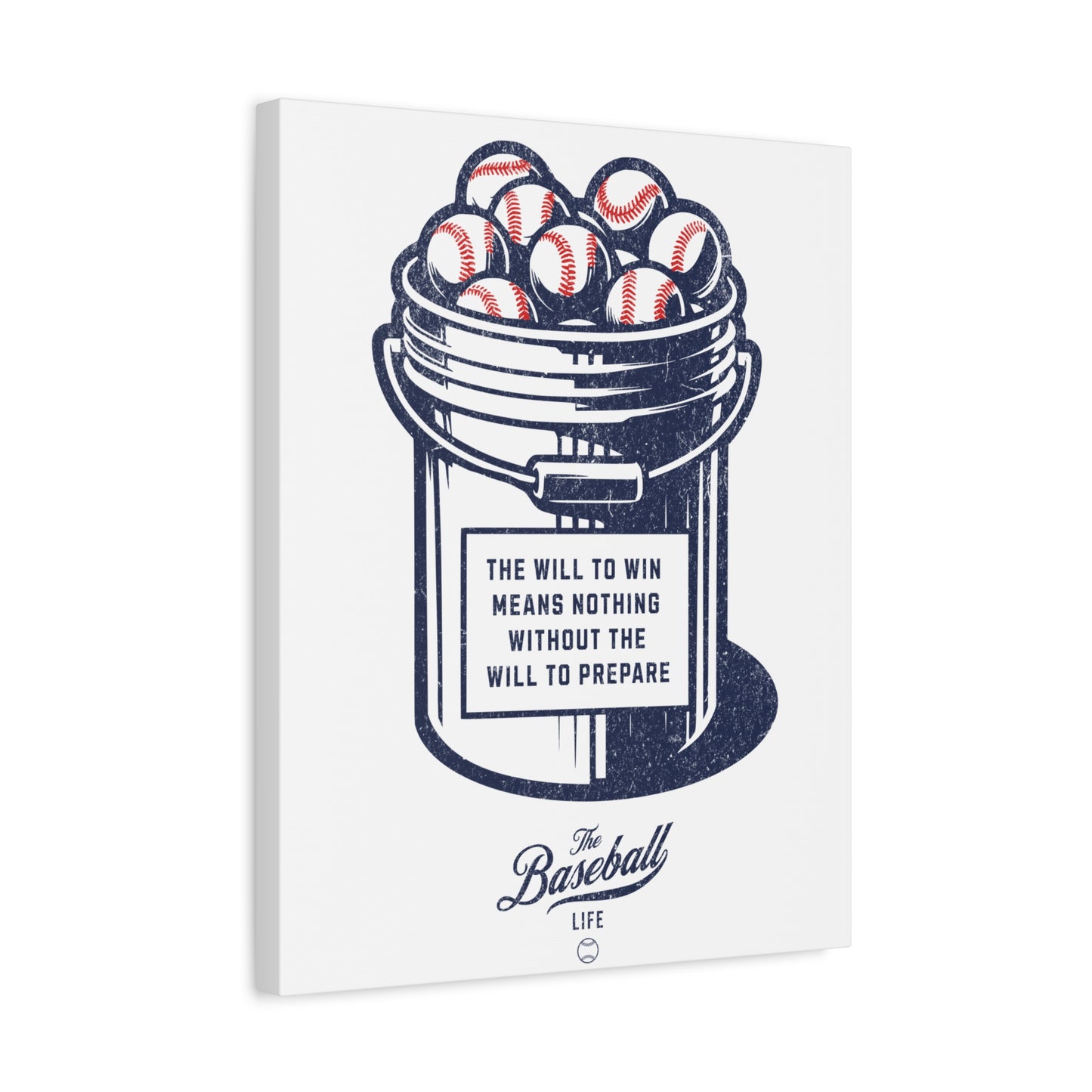 Bucket of Balls (The Will To Prepare) Wall Art Canvas_White Vertical