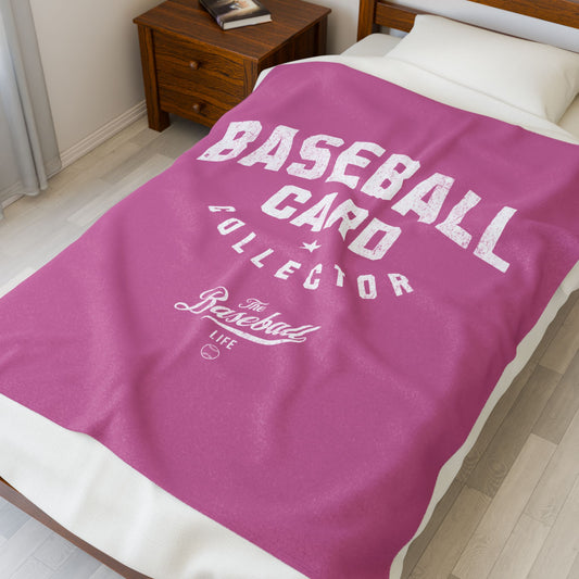 Velveteen Plush Blanket_Baseball Card Collector_Bubblegum Pink