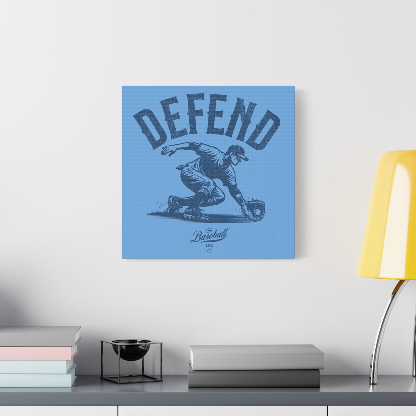 Defend Infielder Wall Art Canvas_Carolina Blue