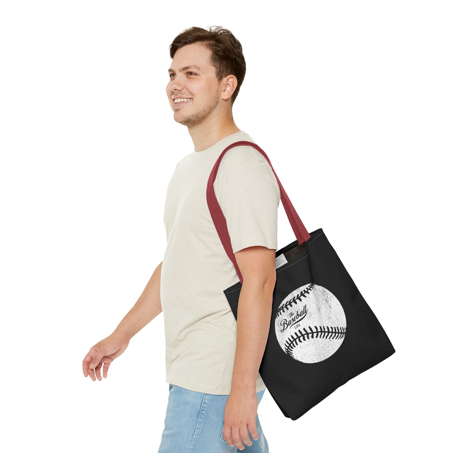 Weathered Baseball Tote Bag_Black
