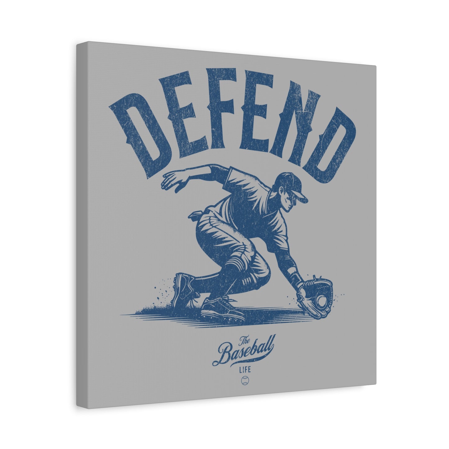 Defend Infielder Wall Art Canvas_Silver Gray