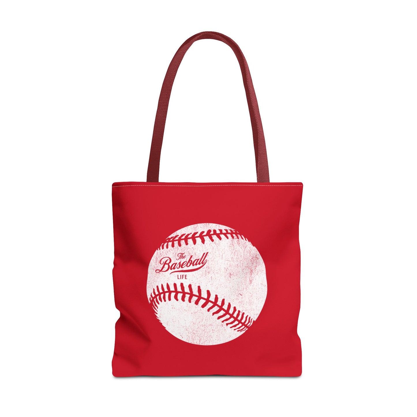 Weathered Baseball Tote Bag_Red