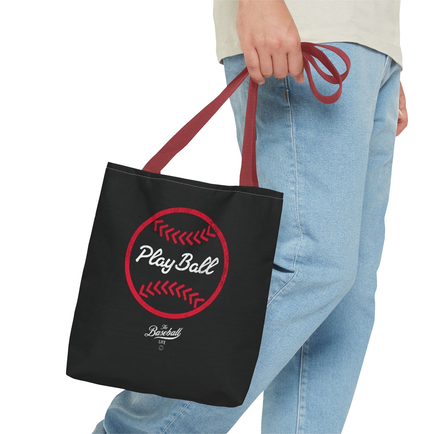 Baseball Icon Play Ball Tote Bag_Black