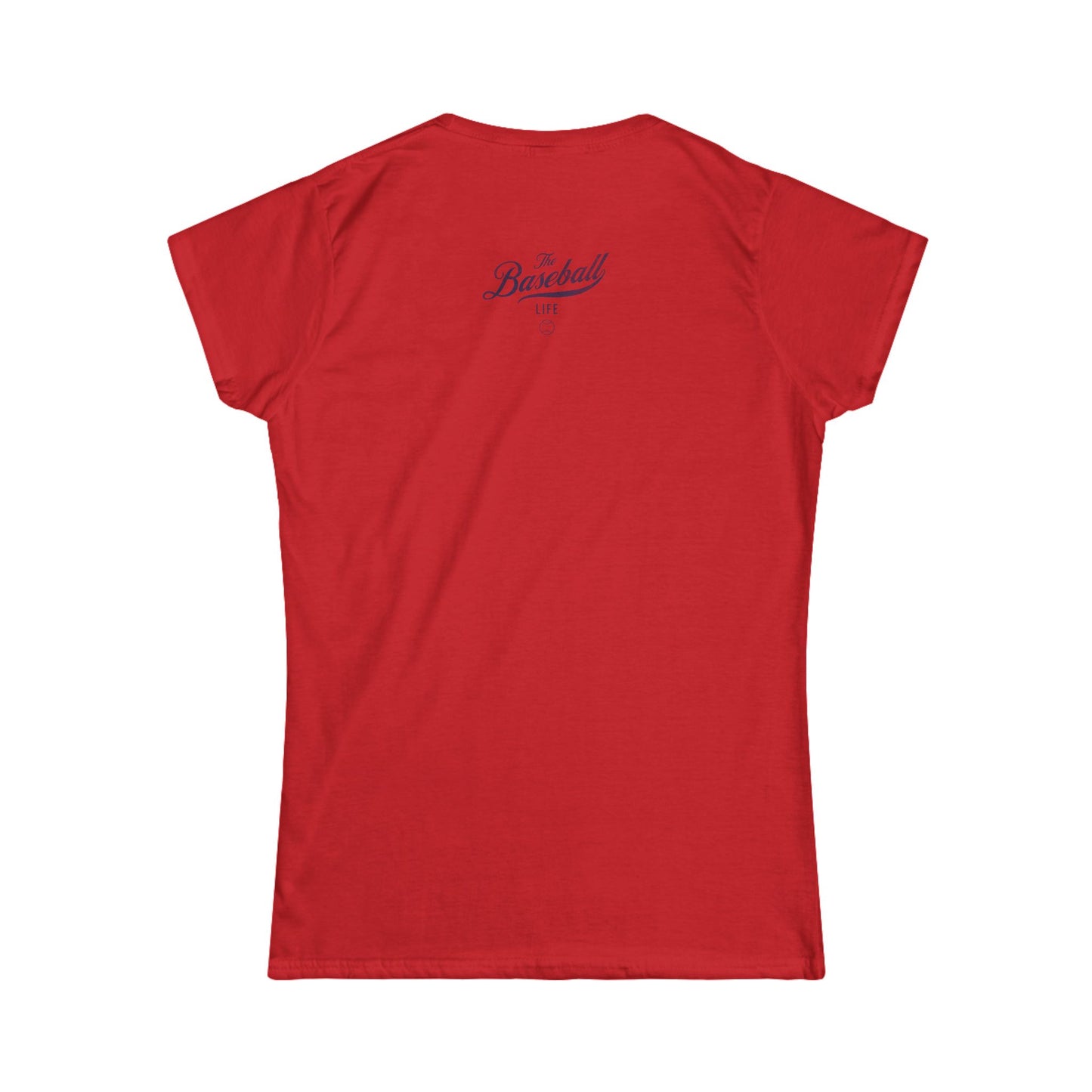 The Baseball Life Classic Script Tee_Women's_Navy Print
