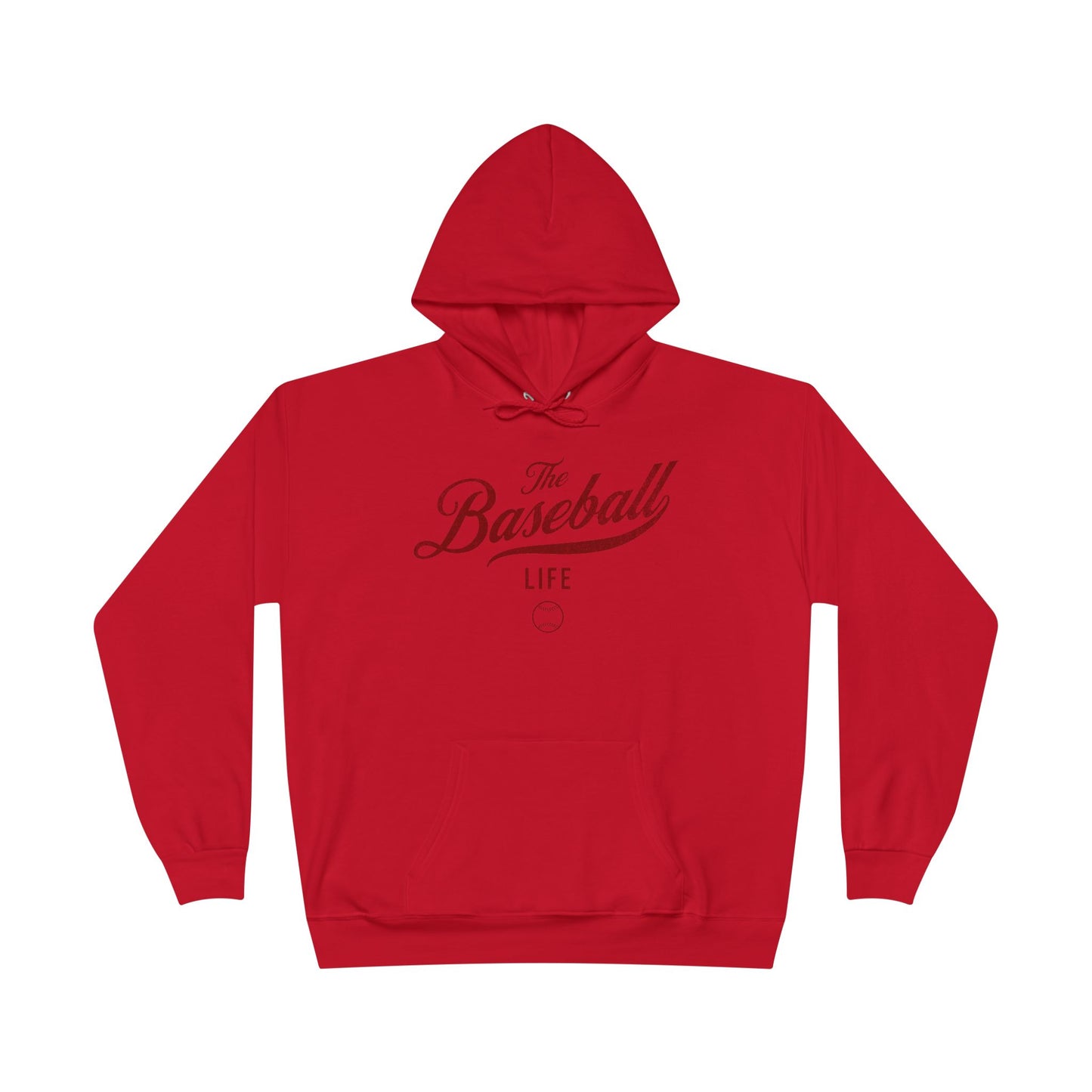 The Baseball Life Hoodie w/Grommets_Maroon Print