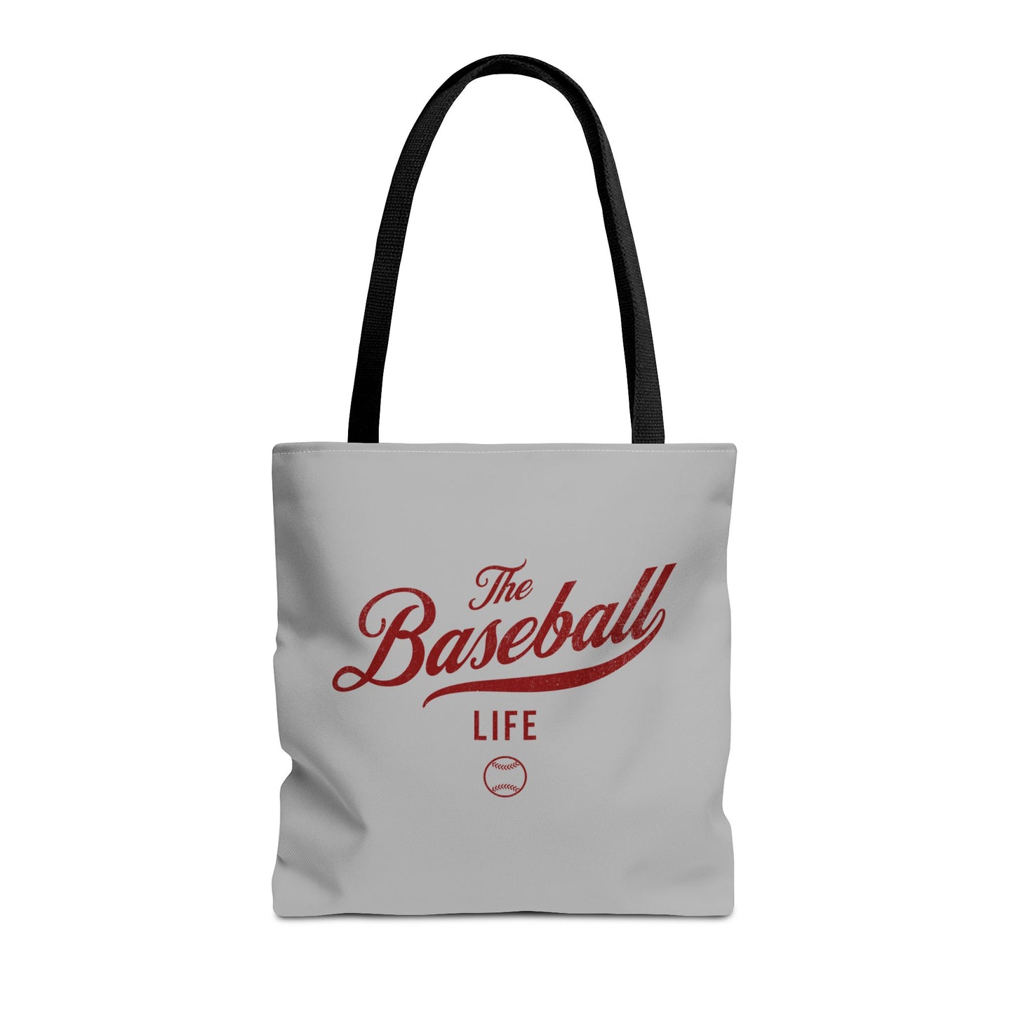 The Baseball Life Tote Bag_Gray w Maroon Print