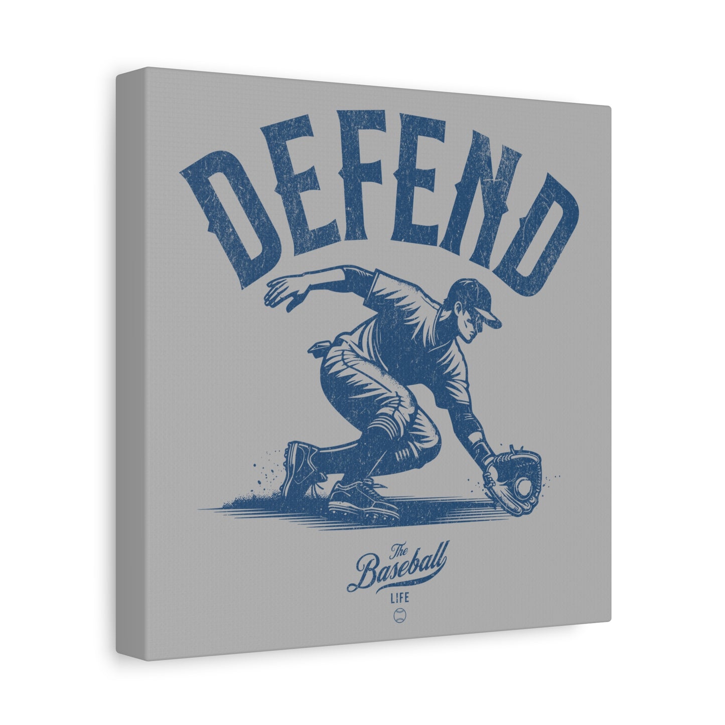 Defend Infielder Wall Art Canvas_Silver Gray