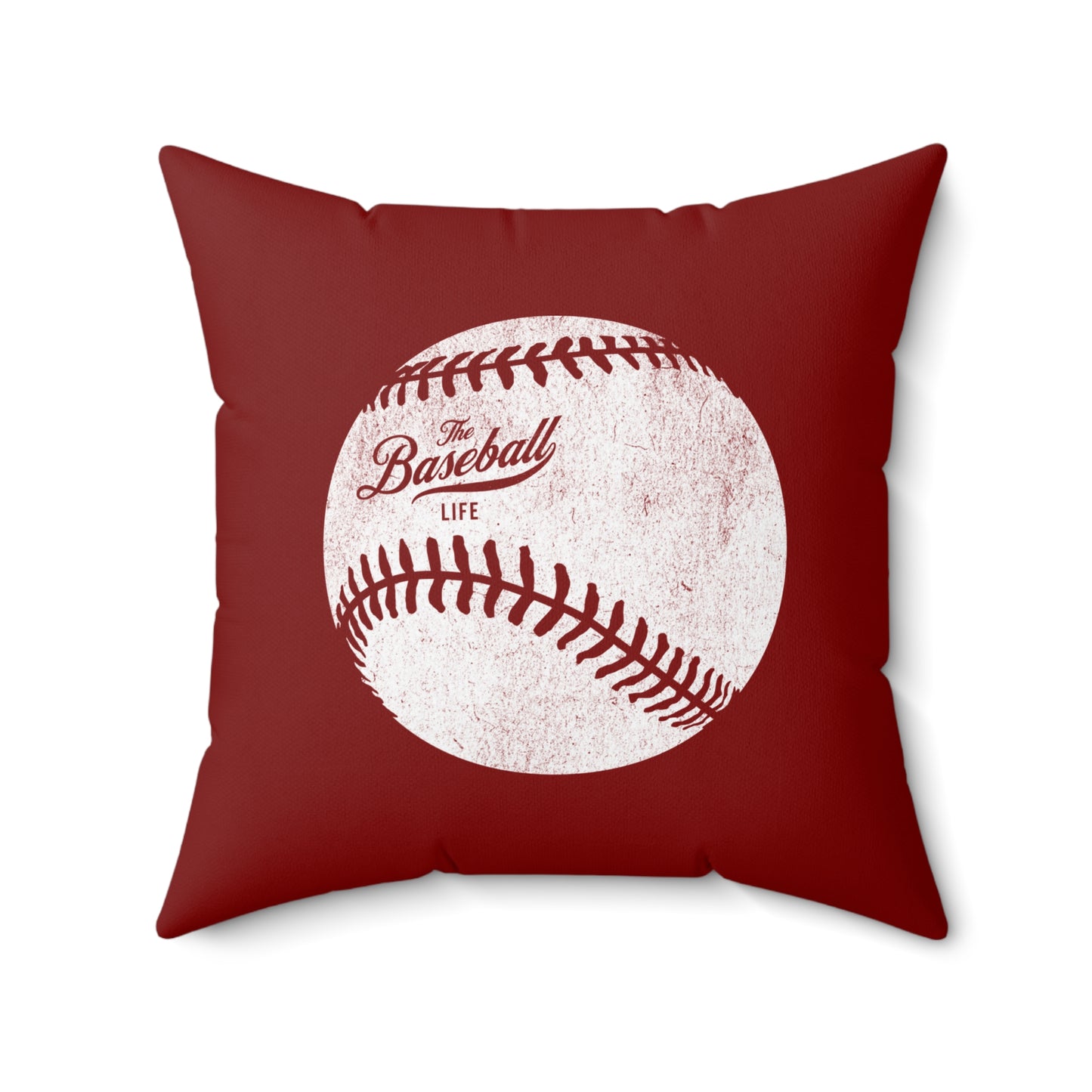Accent Pillow_Weathered Baseball_Maroon
