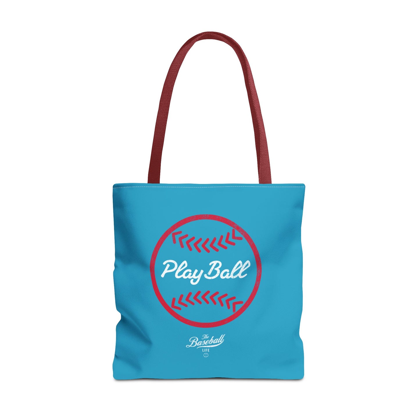 Baseball Icon Play Ball Tote Bag_Turquoise