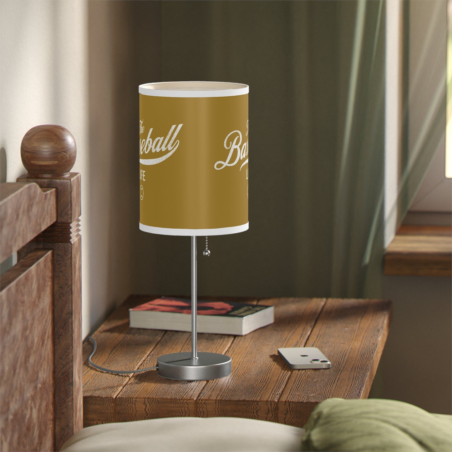 Table Lamp_Old Gold w White Print