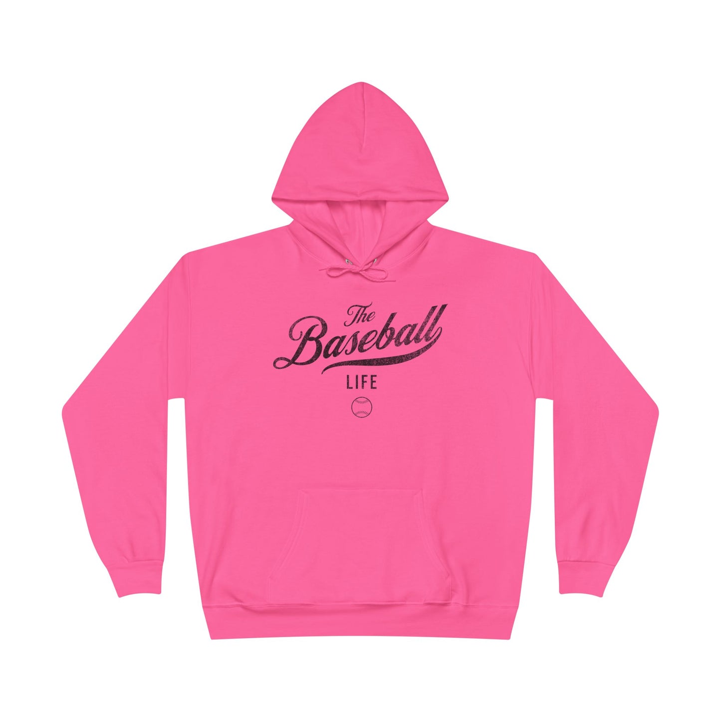The Baseball Life Hoodie w/Grommets_Black Print