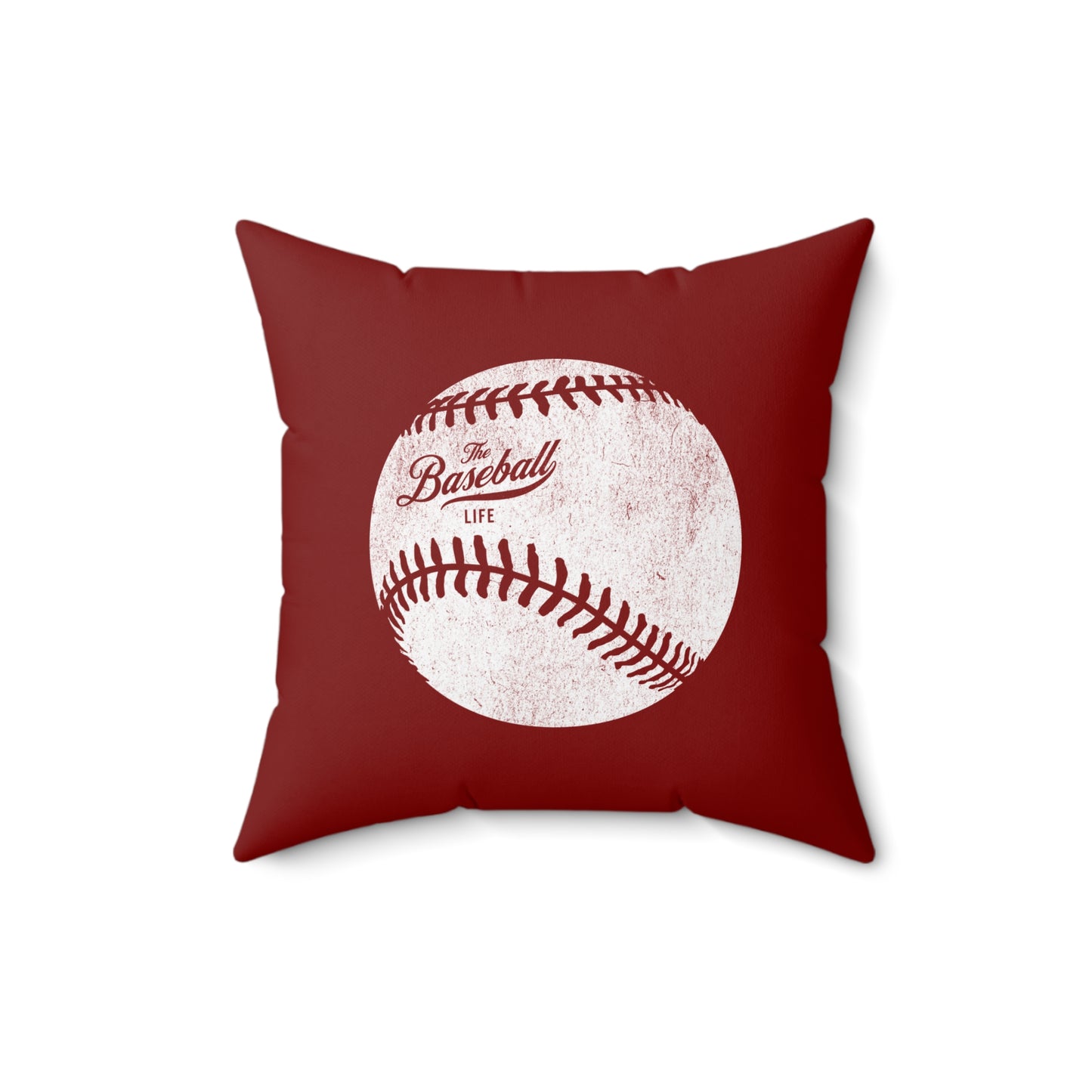 Accent Pillow_Weathered Baseball_Maroon
