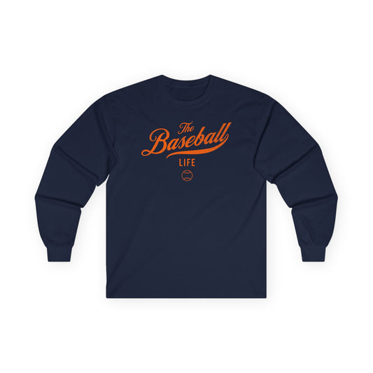 The Baseball Life Long Sleeve T-Shirt_Orange Print