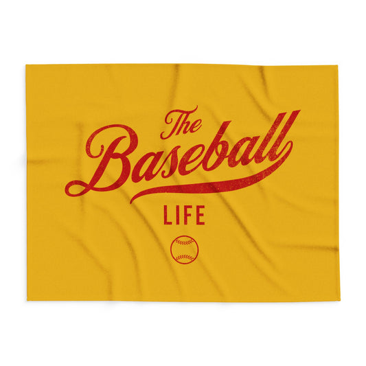 Fleece Blanket_Yellow Gold w Red Print