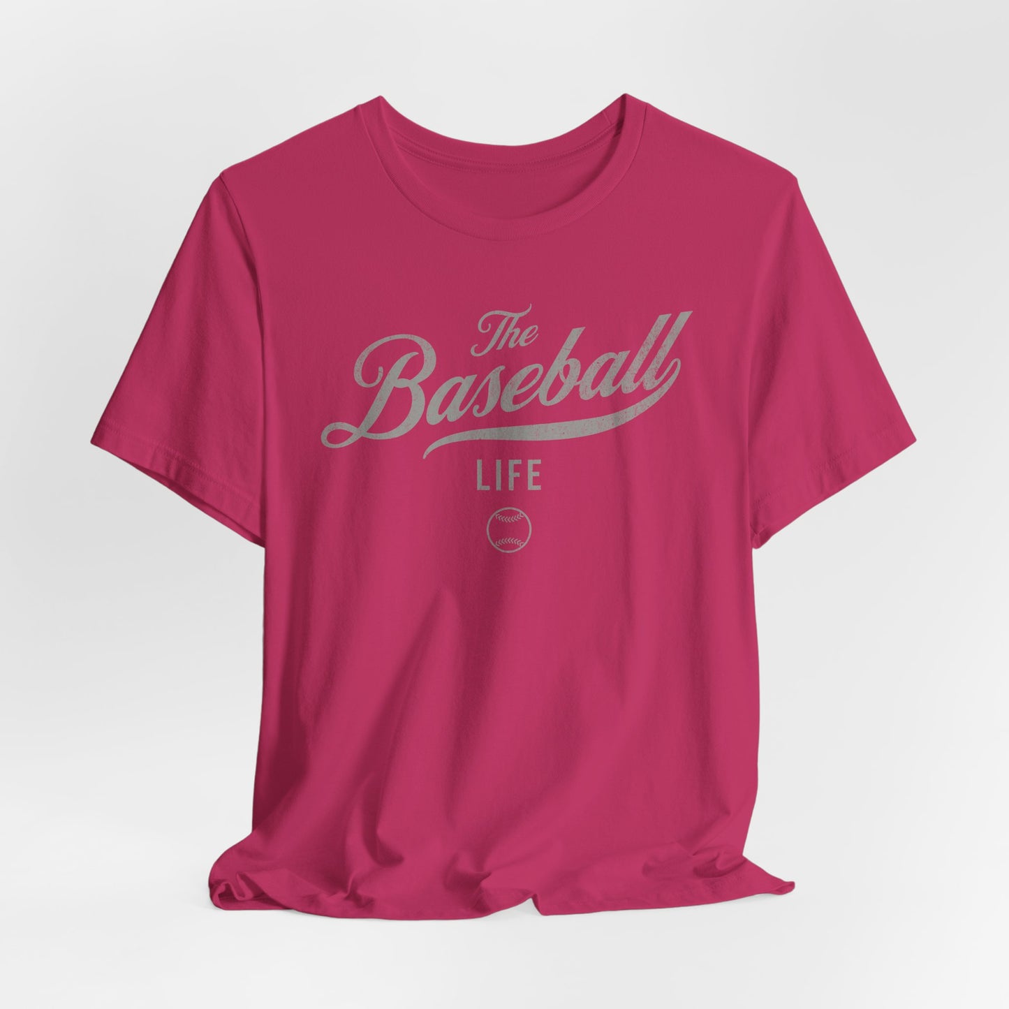 The Baseball Life Classic Script T-Shirt_Silver Gray Print