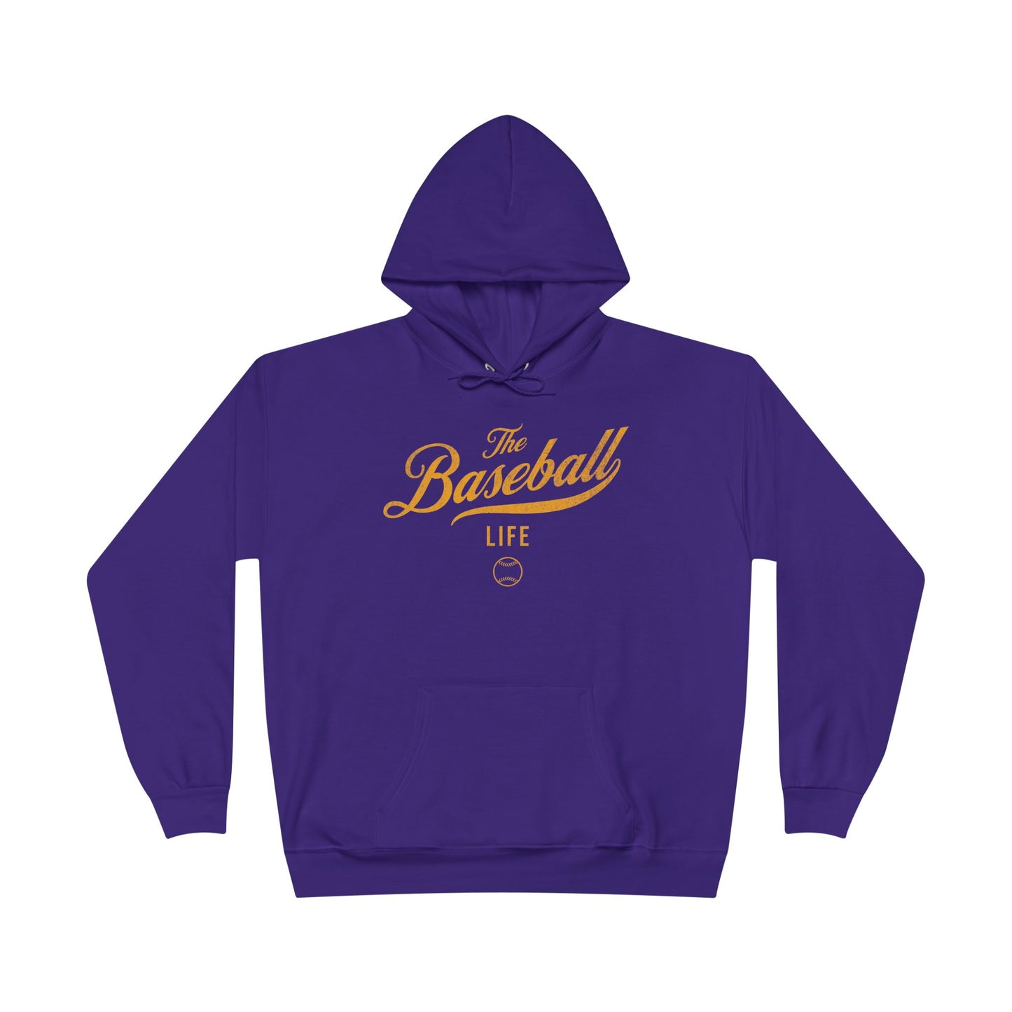 The Baseball Life Hoodie w/Grommets_Yellow Gold Print