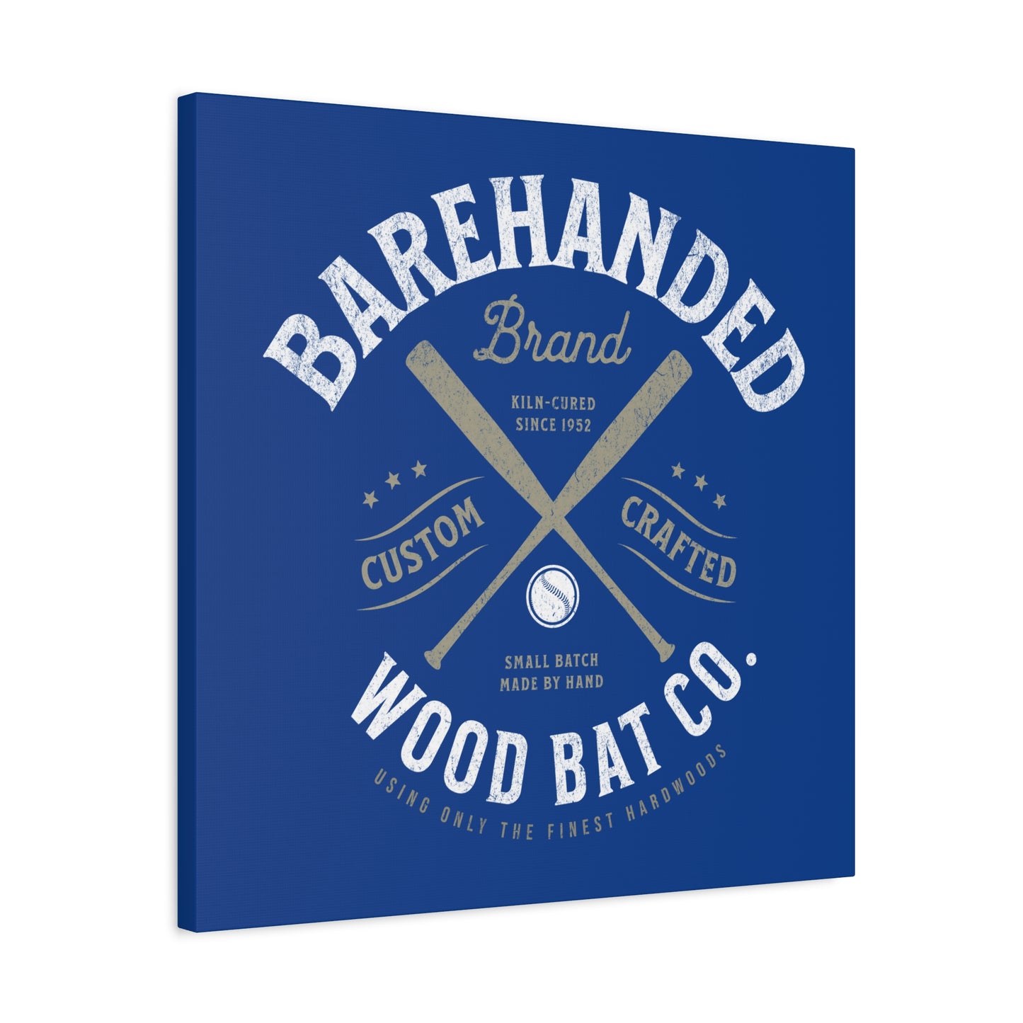 Barehanded Wood Bat Co. Wall Art Canvas_Royal Blue