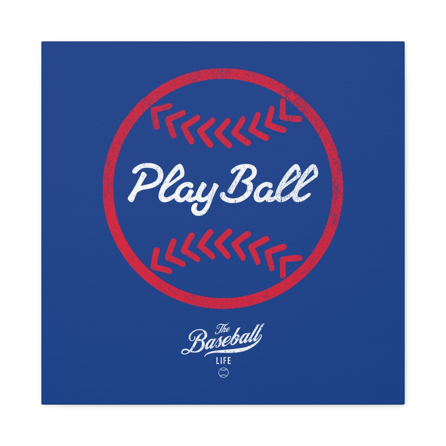 Play Ball Graphic Baseball Wall Art Canvas_Royal Blue