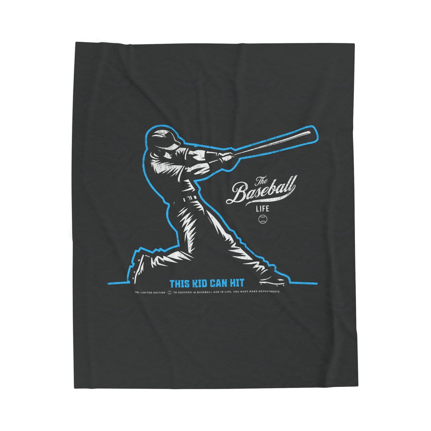 Velveteen Plush Blanket_This Kid Can Hit_Dark Gunmetal Gray