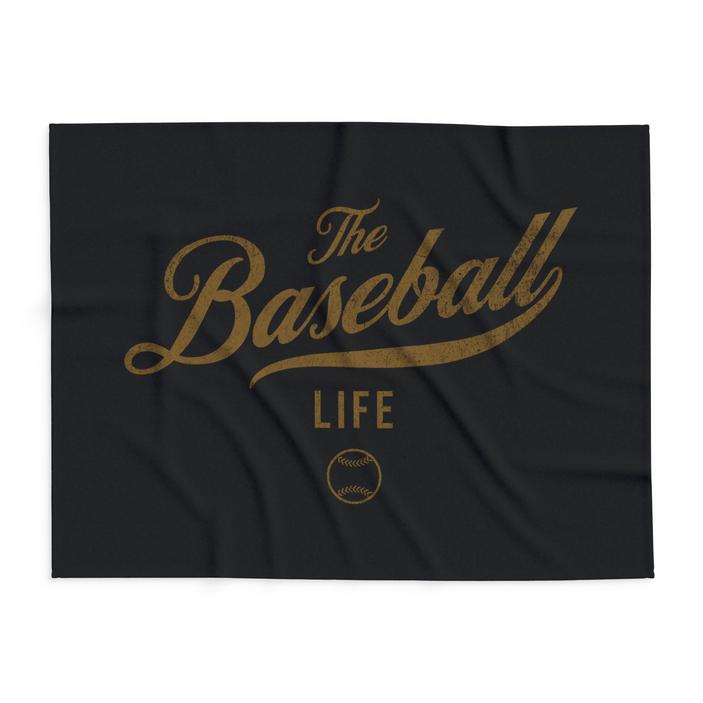 Fleece Blanket_Black w Old Gold Print
