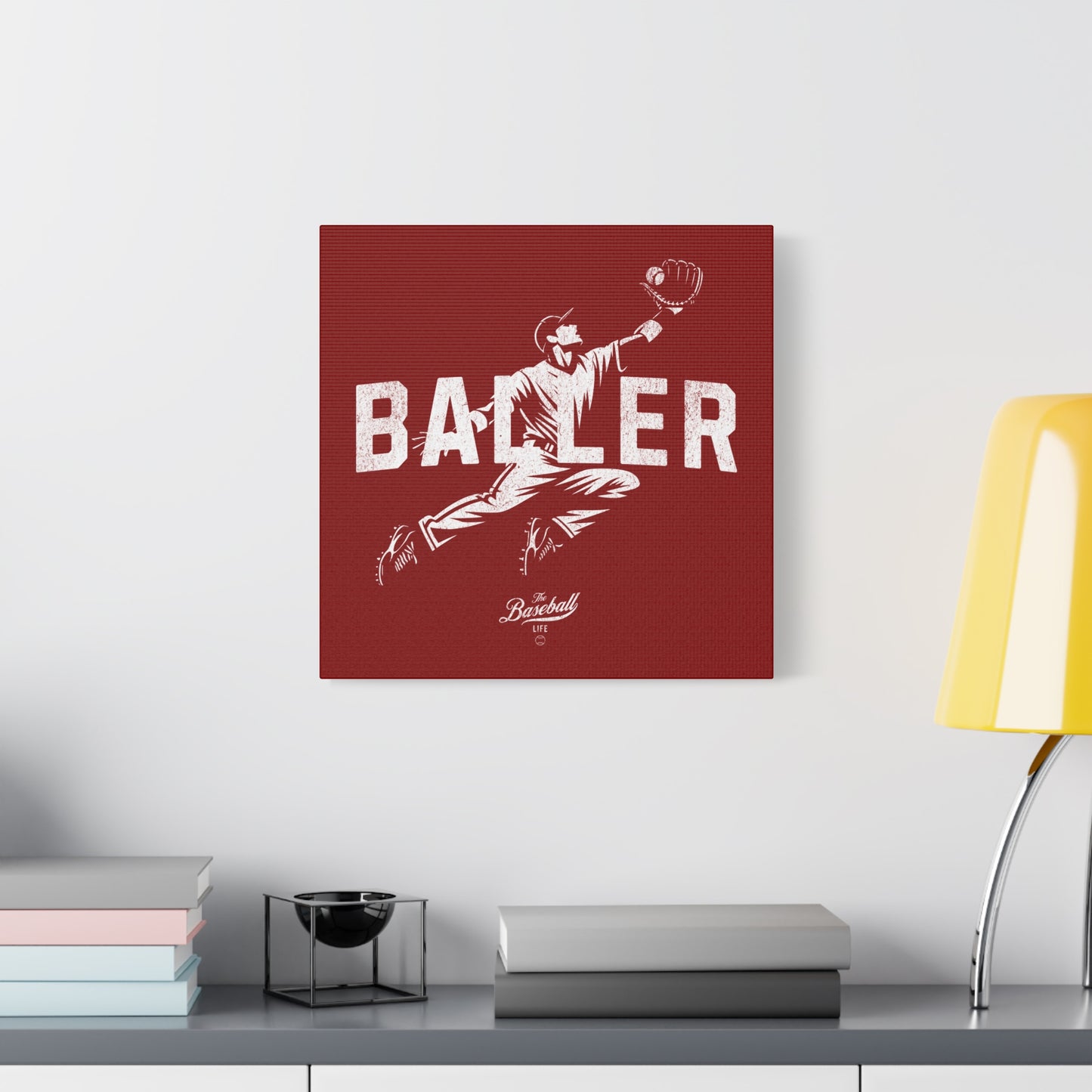 Baller Wall Art Canvas_Cardinal Red
