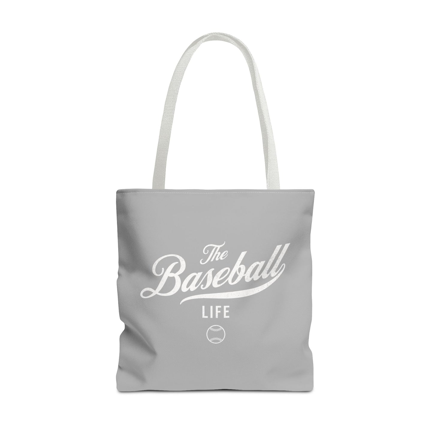 The Baseball Life Tote Bag_Gray w White Print