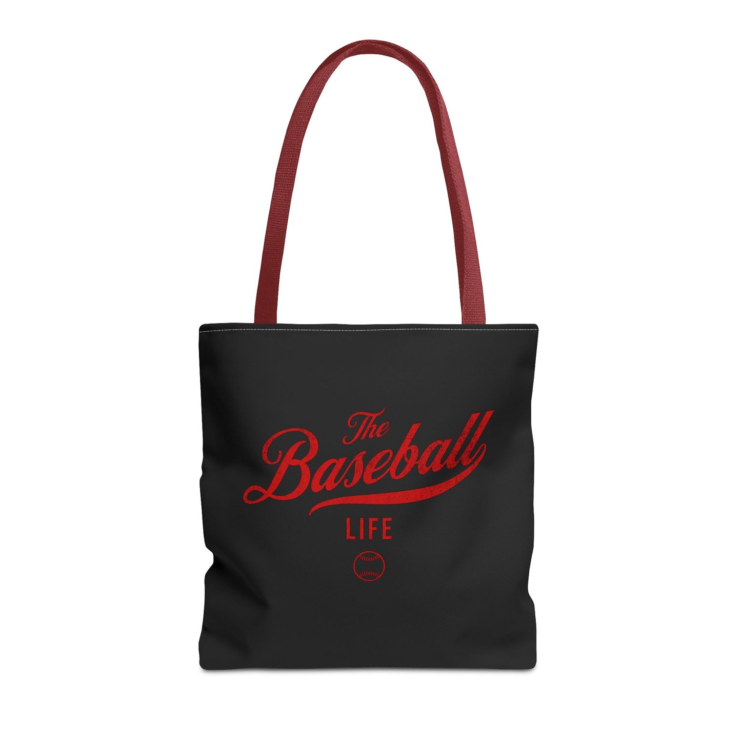The Baseball Life Tote Bag_Black w Red Print
