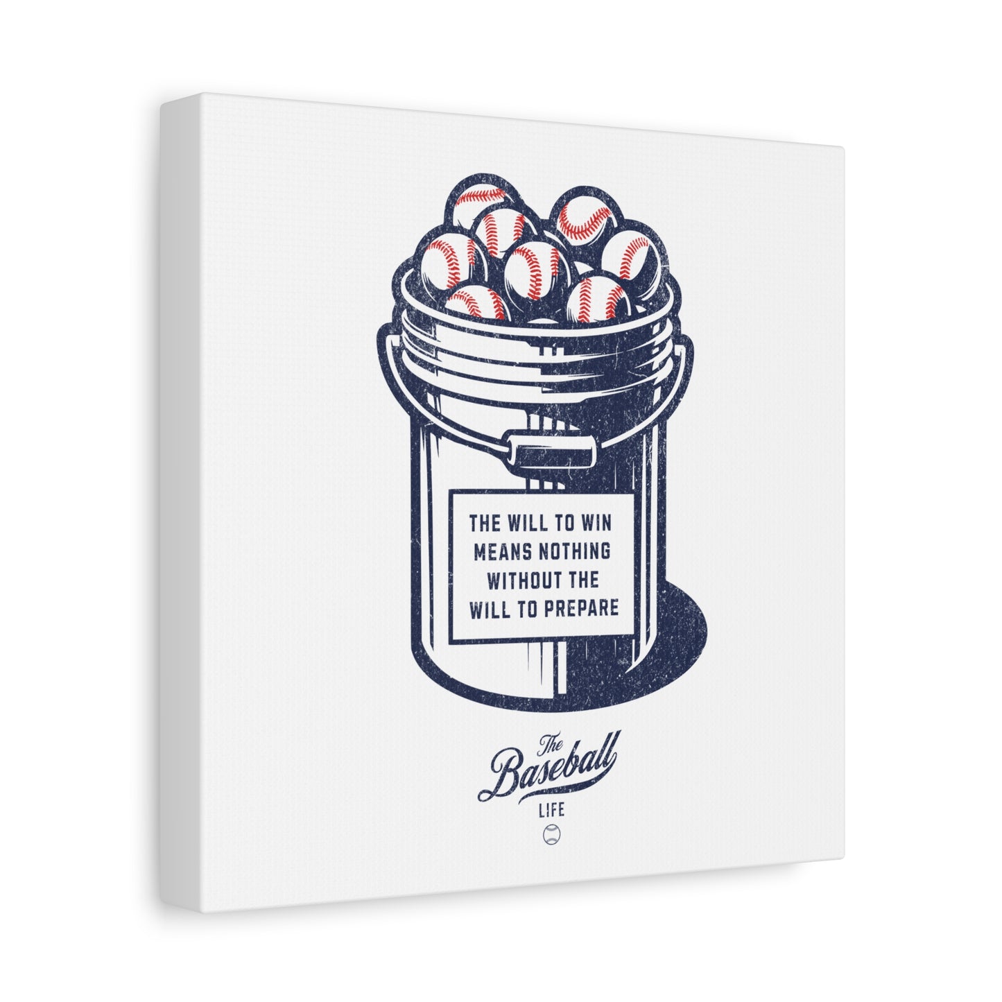Bucket of Balls (The Will To Prepare) Wall Art Canvas_White