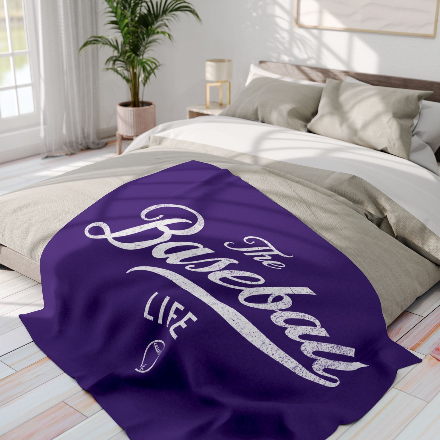 Fleece Blanket_Purple w White Print