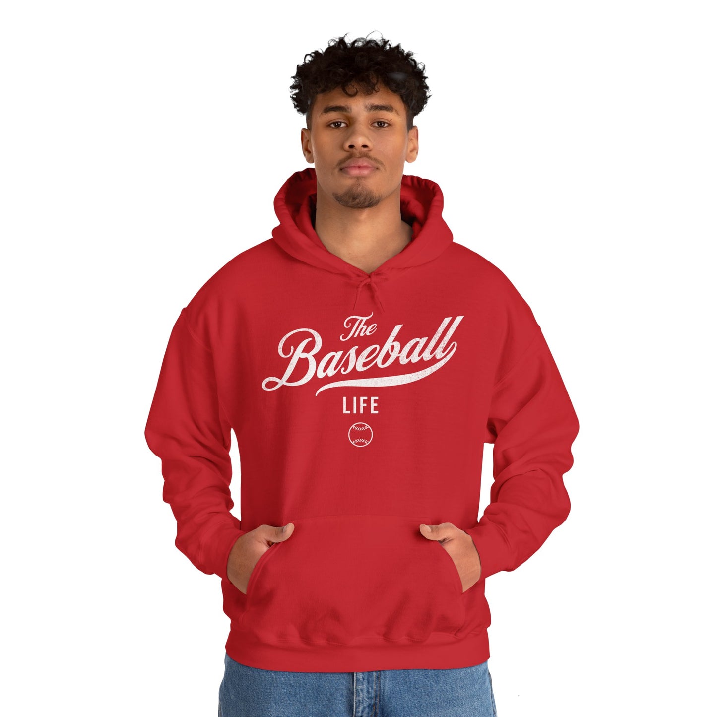 The Baseball Life Hoodie_White Print
