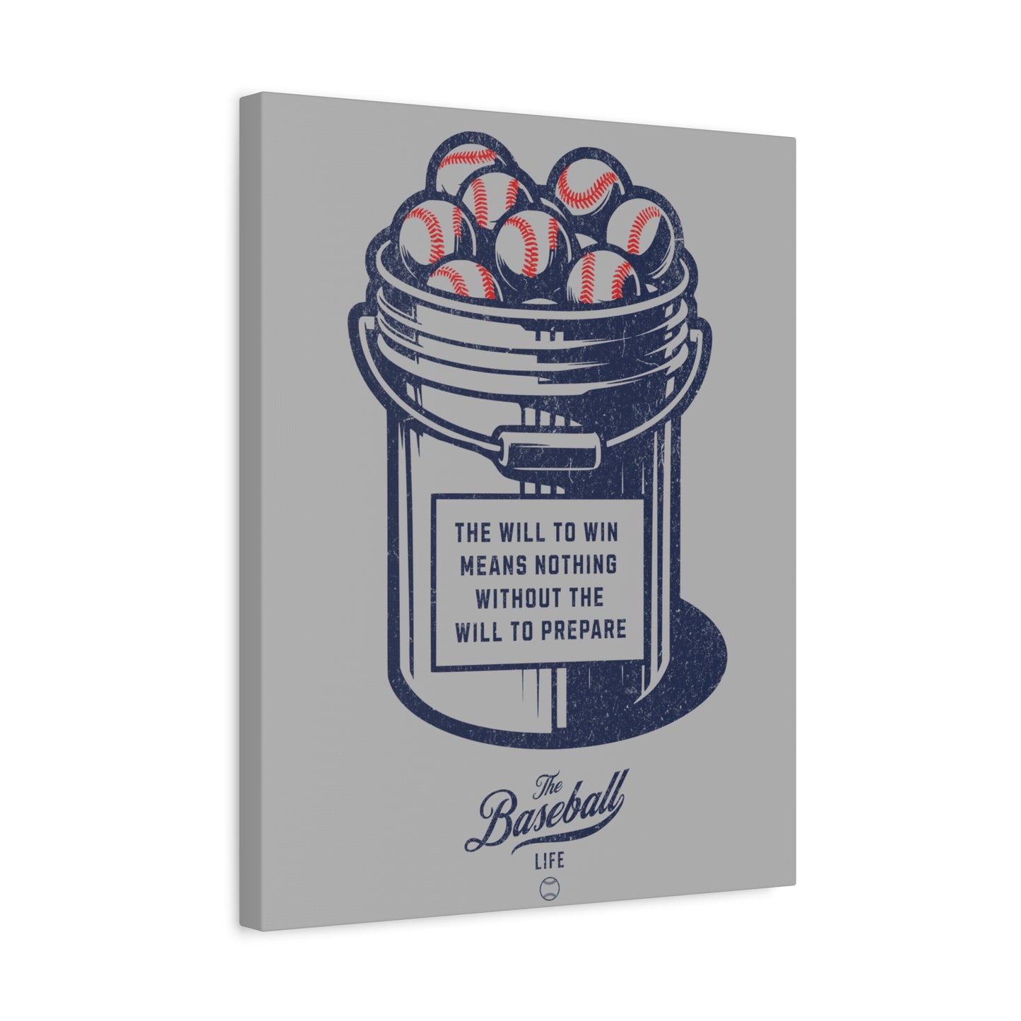 Bucket of Balls (The Will To Prepare) Wall Art Canvas_Gray Vertical