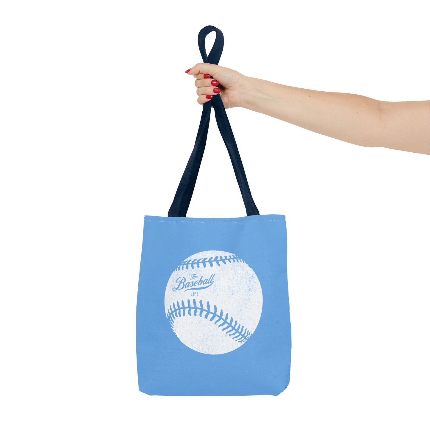 Weathered Baseball Tote Bag_Carolina Blue