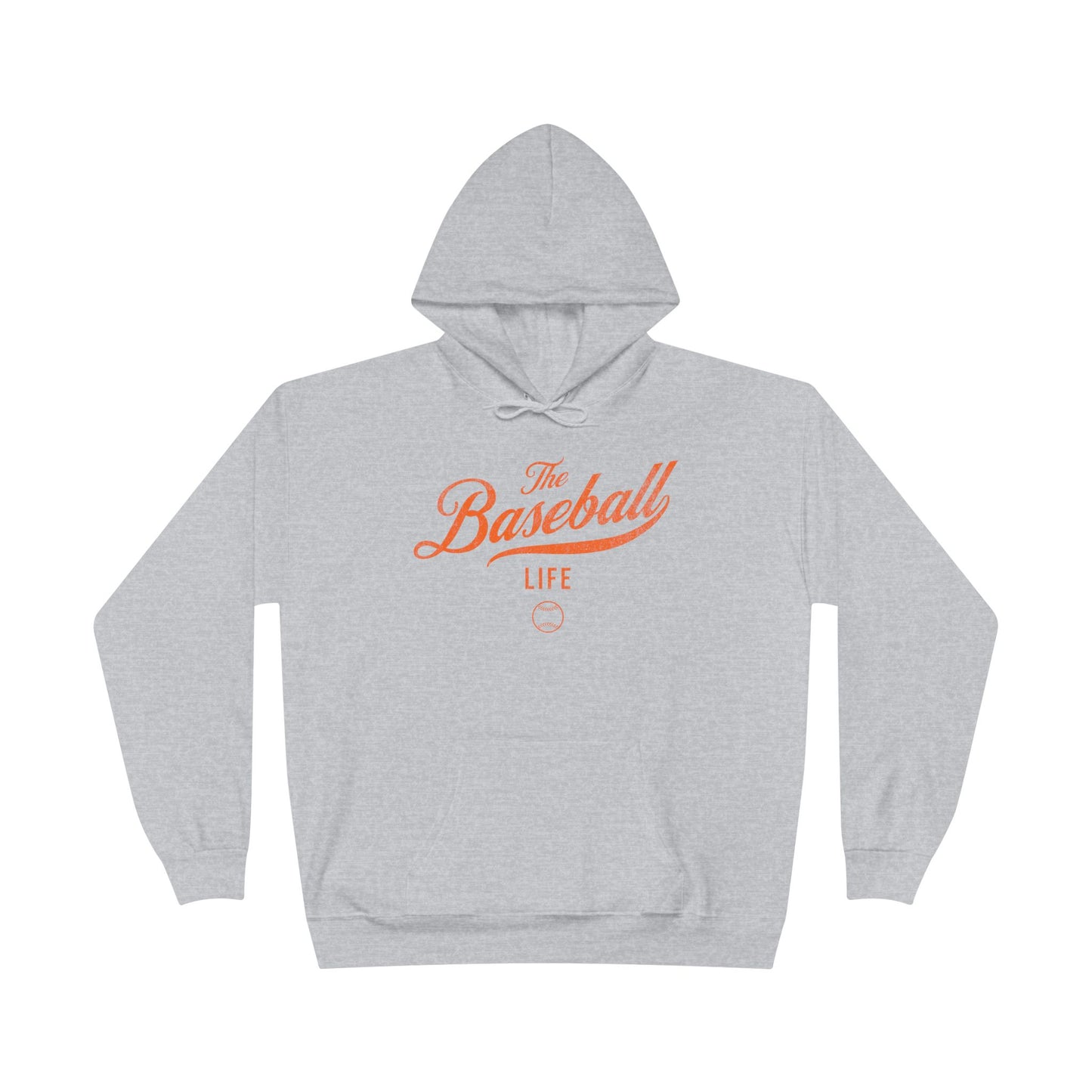 The Baseball Life Hoodie w/Grommets_Orange Print