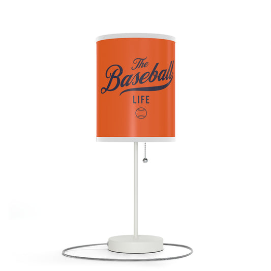 Table Lamp_Orange w Navy Print