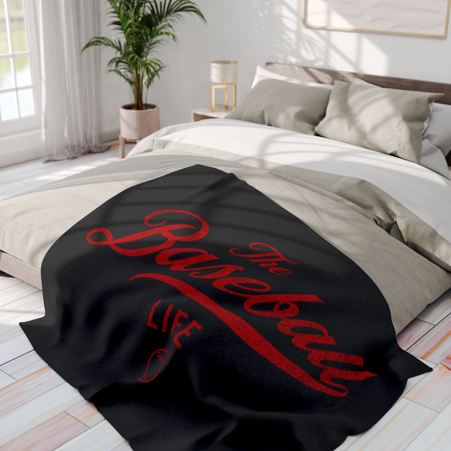 Fleece Blanket_Black w Red Print