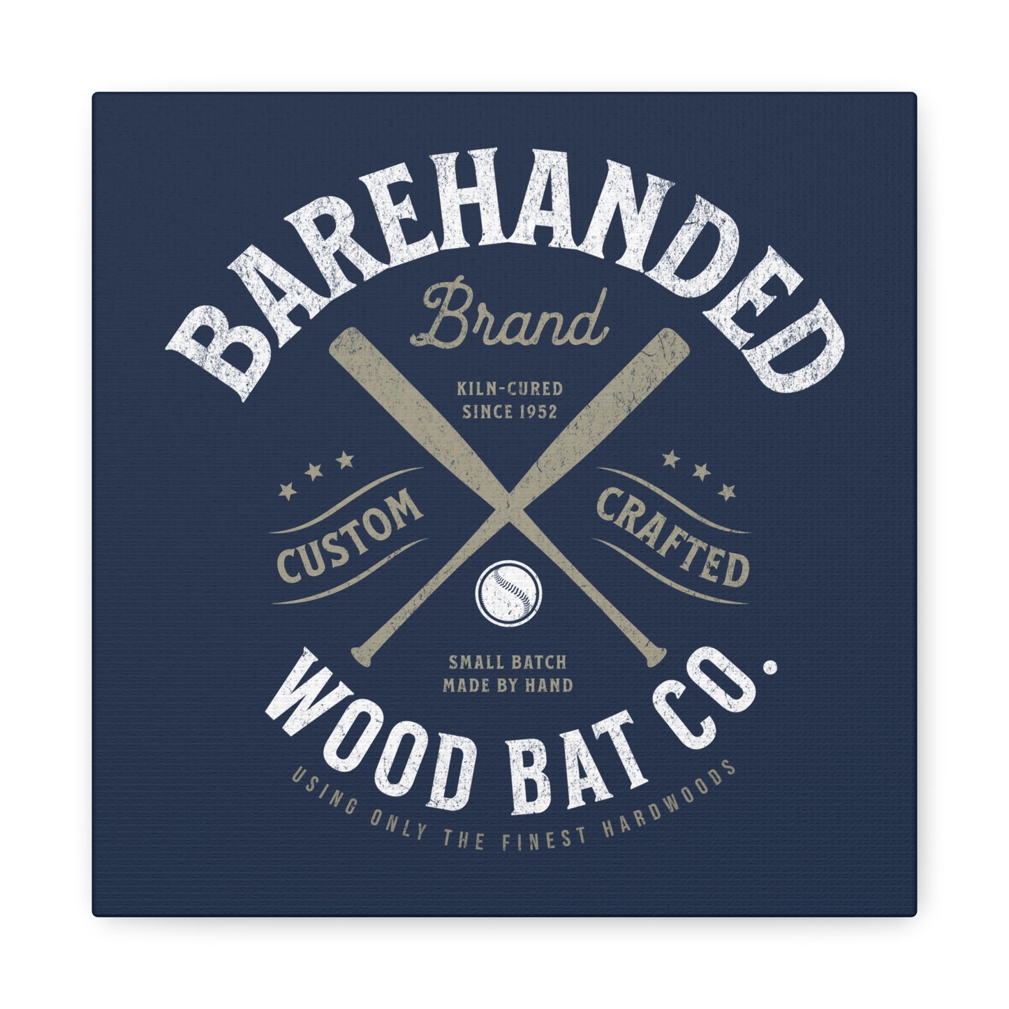 Barehanded Wood Bat Co. Wall Art Canvas_Navy