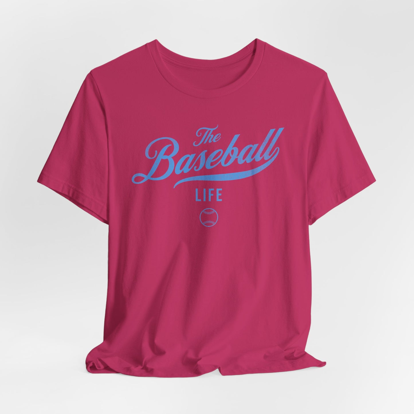 The Baseball Life Classic Script T-Shirt_Carolina Blue Print