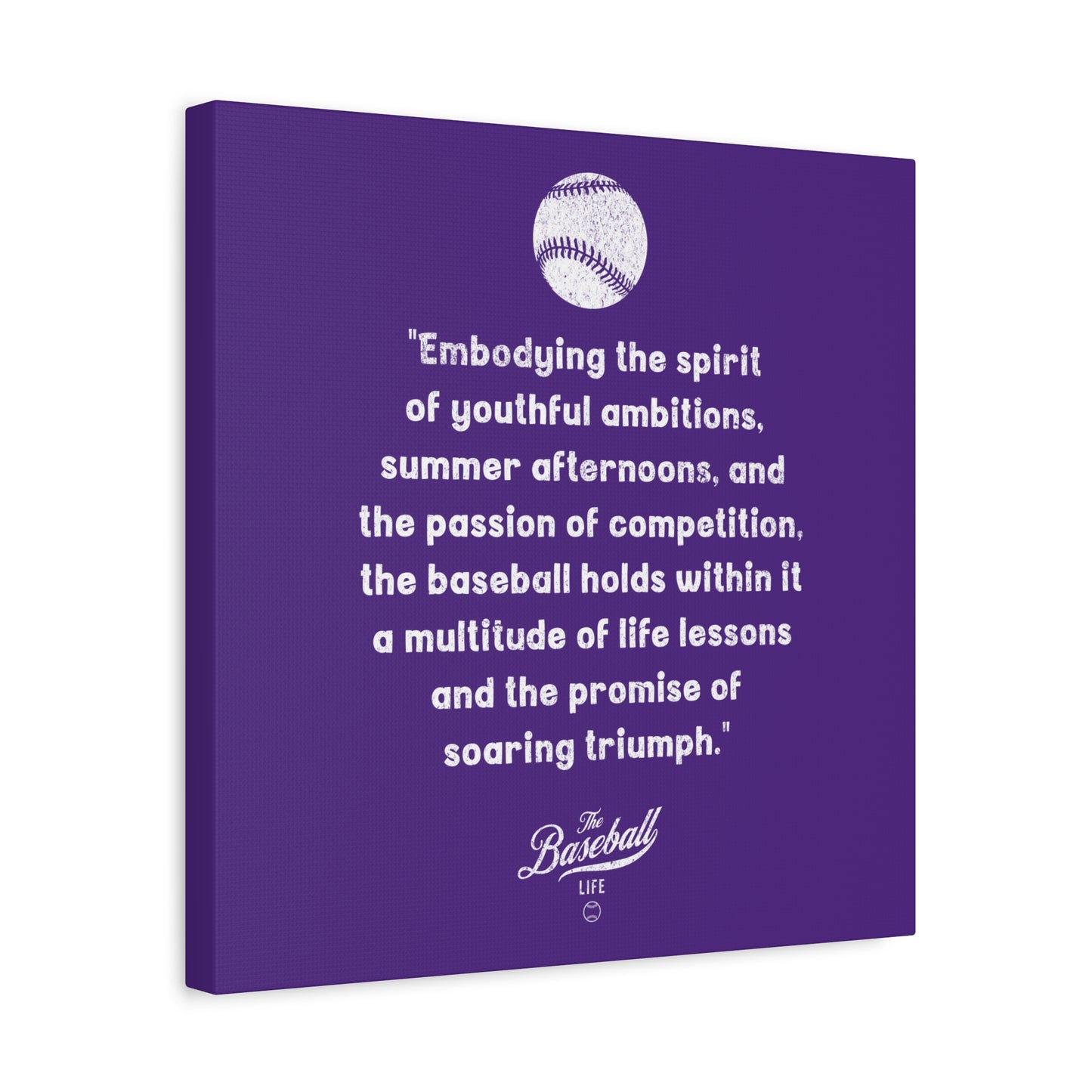The Baseball Life "Verse" Wall Art Canvas_Purple