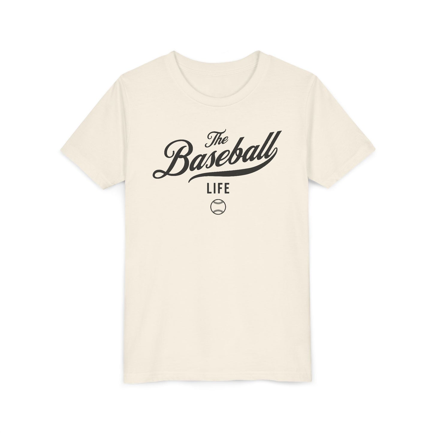 Youth The Baseball Life Classic Script T-Shirt_Black Print