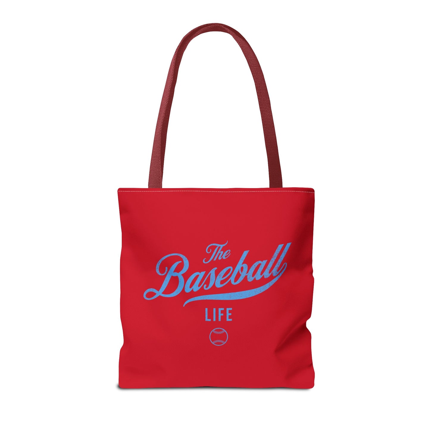 The Baseball Life Tote Bag_Red w Carolina Blue Print