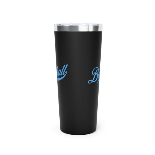 The Baseball Life 22oz Insulated Travel Tumbler_Black w Carolina Blue Print
