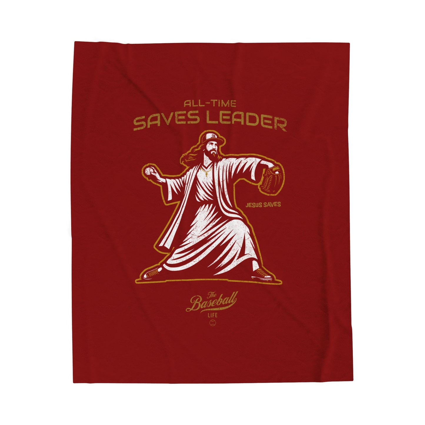 Velveteen Plush Blanket_All-Time Saves Leader_Maroon