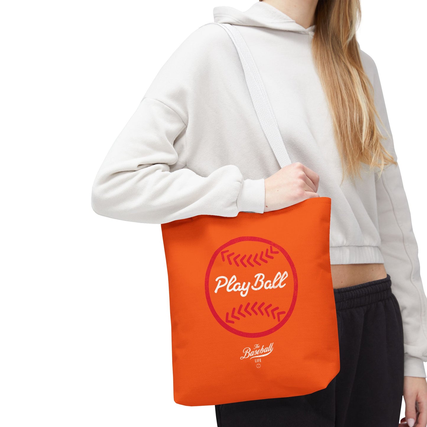 Baseball Icon Play Ball Tote Bag_Orange