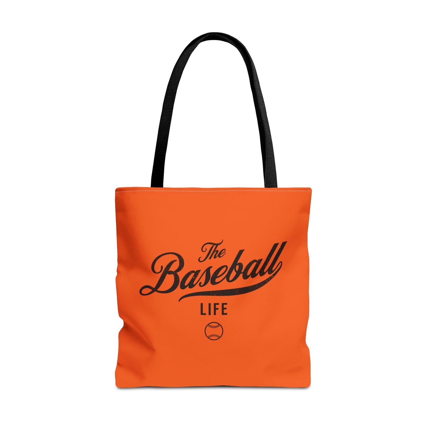 The Baseball Life Tote Bag_Orange w Black Print