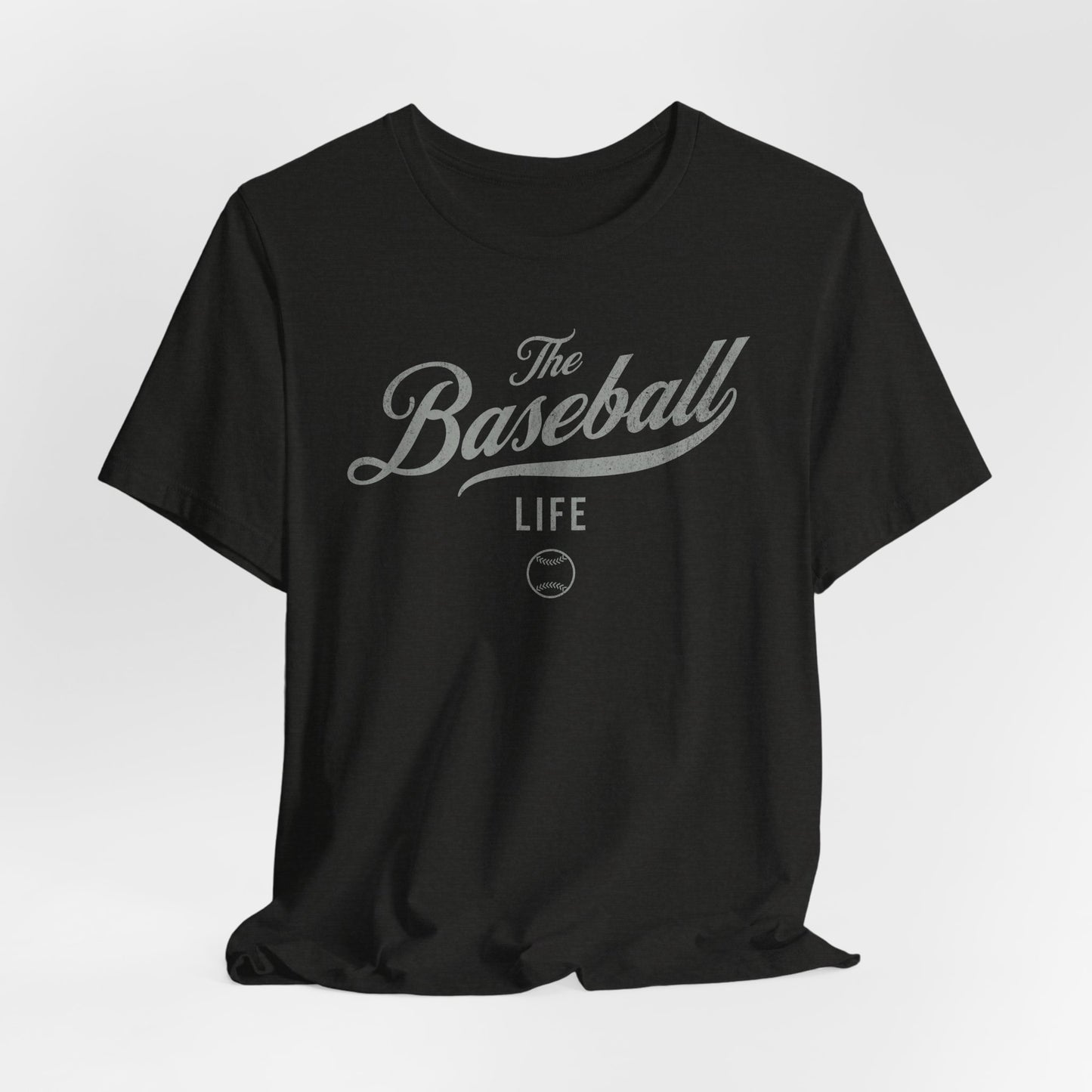 The Baseball Life Classic Script T-Shirt_Silver Gray Print