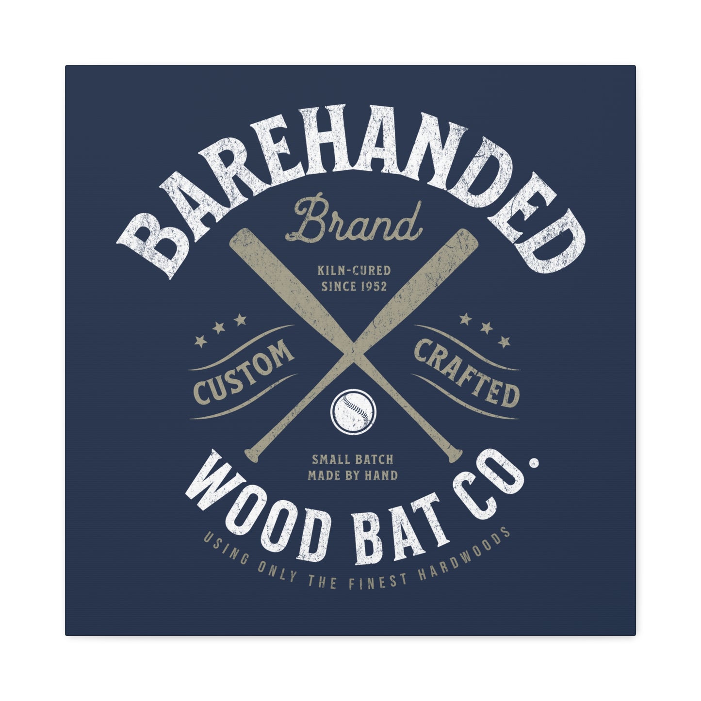Barehanded Wood Bat Co. Wall Art Canvas_Navy
